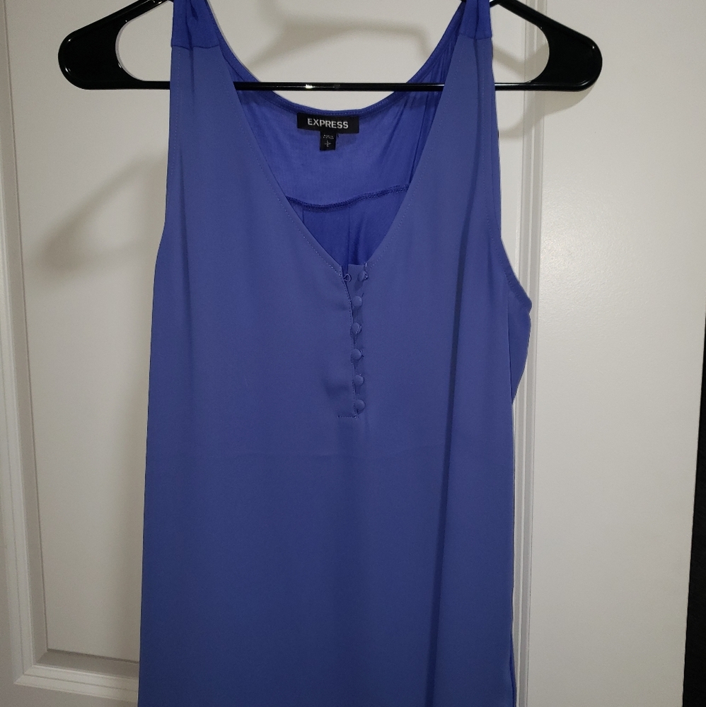 Lavender blue Express button front tank